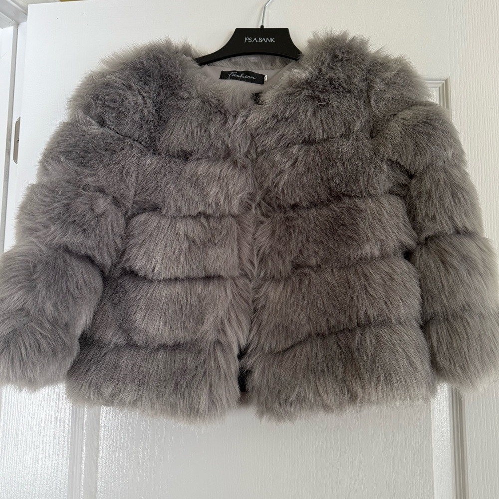 Gray Faux Fur Jacket brand new never worn.